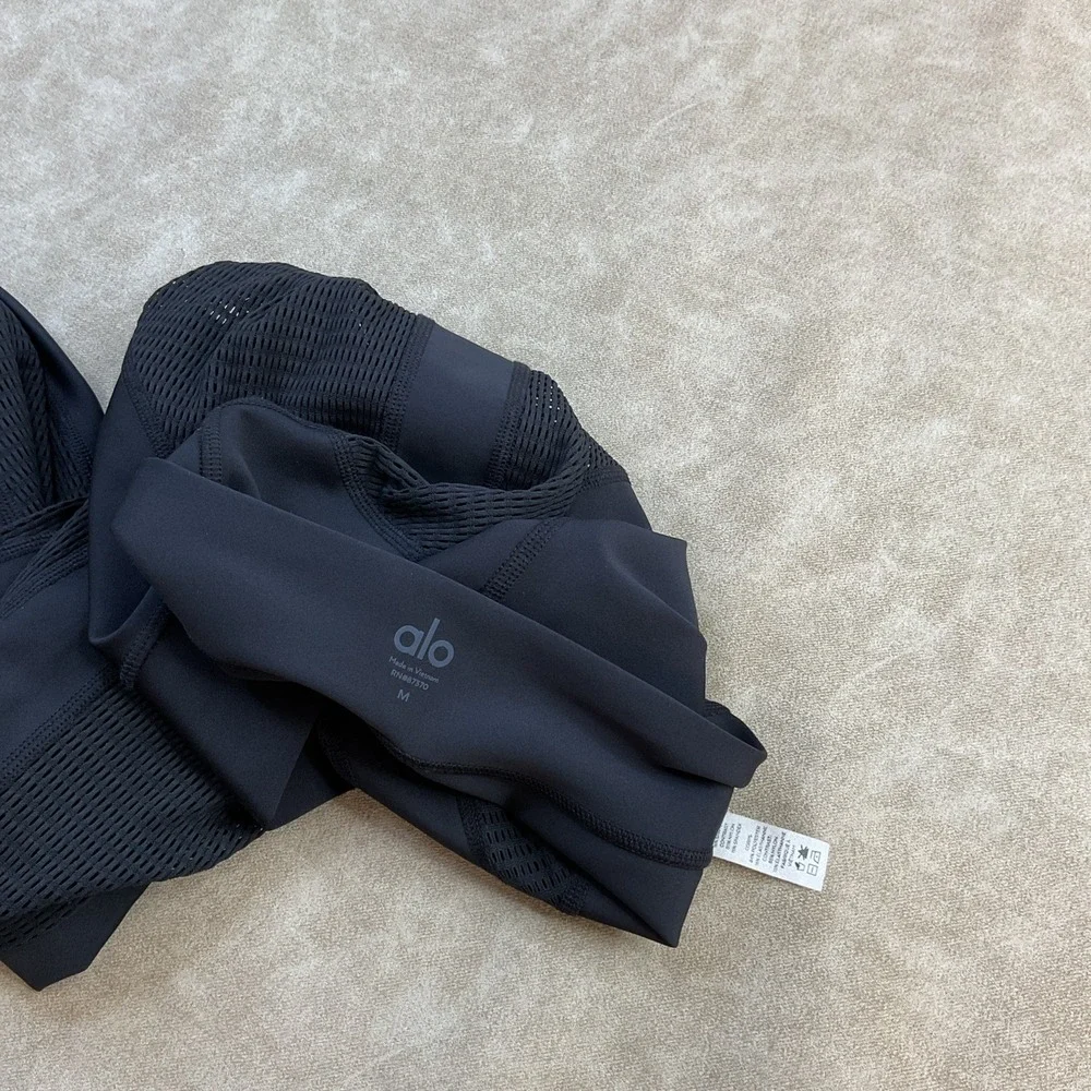 Alo Yoga Airlift Leggings Sz M Energize Sheer Mesh Cut-Out High-Waist Pants